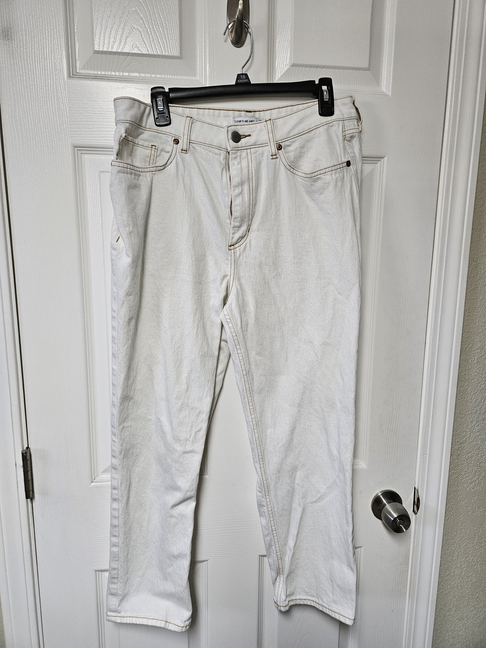 Elizabeth and James White Straight Leg Jeans